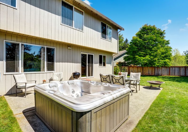 Hot Tub in Backyard